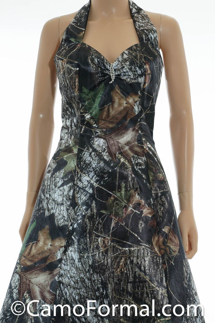 3048 Halter A-Line Knee Length
