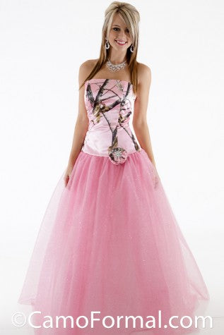 3658GNFR Ballgown with glitter net, flat rose snowflake pin