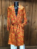 50s State O Maine Orange Satin Robe       M