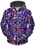 8-Bit Confetti Unisex Zip-Up Hoodie Art Designs Works Epic Hoodie