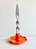 Demi Ruffle Candleholder - Tangerine