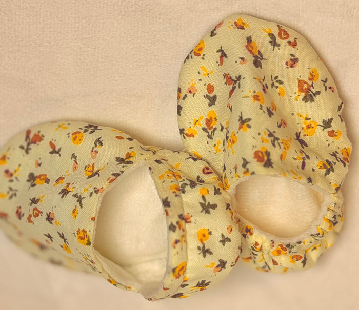 Handmade Floral Baby Booties for Newborn Girls | Soft Sole Shoes