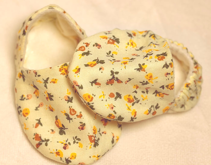 Handmade Floral Baby Booties for Newborn Girls | Soft Sole Shoes