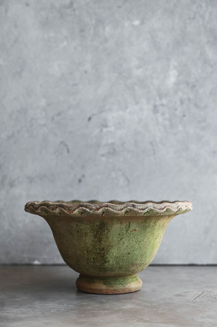 Aged Terracotta Petal Bowl Planter