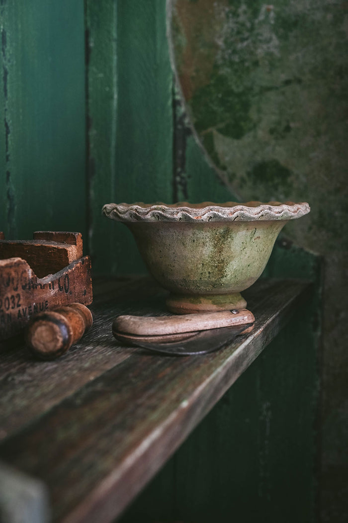 Aged Terracotta Petal Bowl Planter