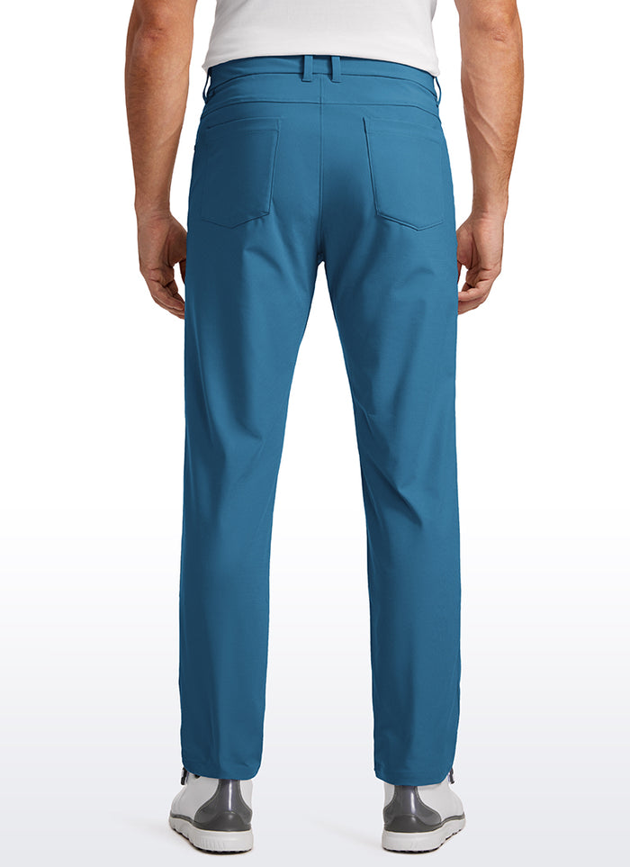 CRZ YOGA Mens Work Slim Fit All-Day Comfort Golf Pants 5 Pockets 30'' Iron Blue