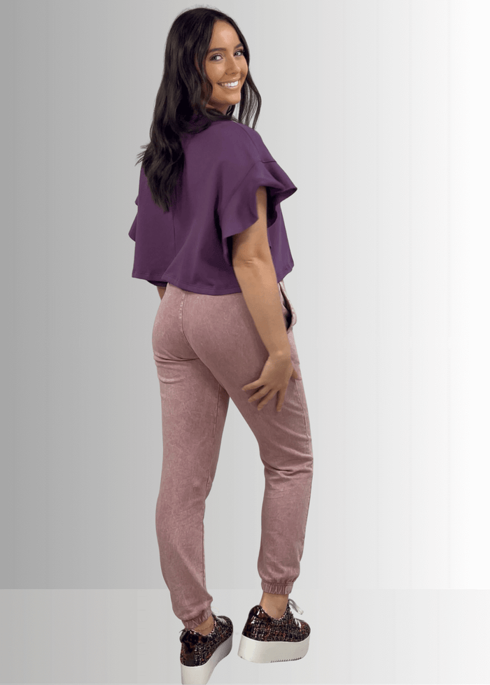 All Day French Terry Mauve Pocket Joggers - RFE Marketing Ventures