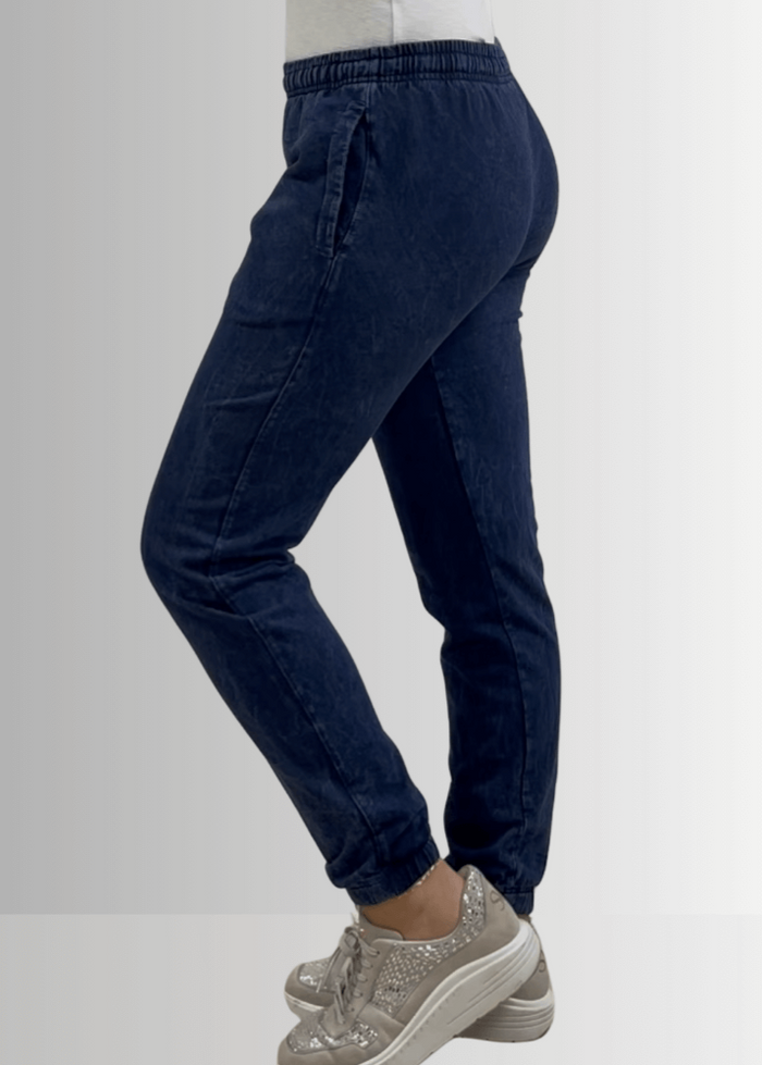 All Day French Terry Pocket Dark Denim Joggers - RFE Marketing Ventures