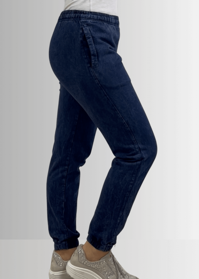 All Day French Terry Pocket Dark Denim Joggers - RFE Marketing Ventures