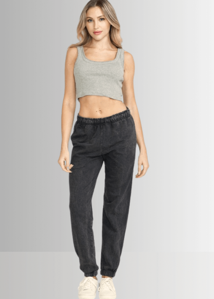 All Day French Terry Pocket Joggers in Dark Ash Grey - RFE Marketing Ventures