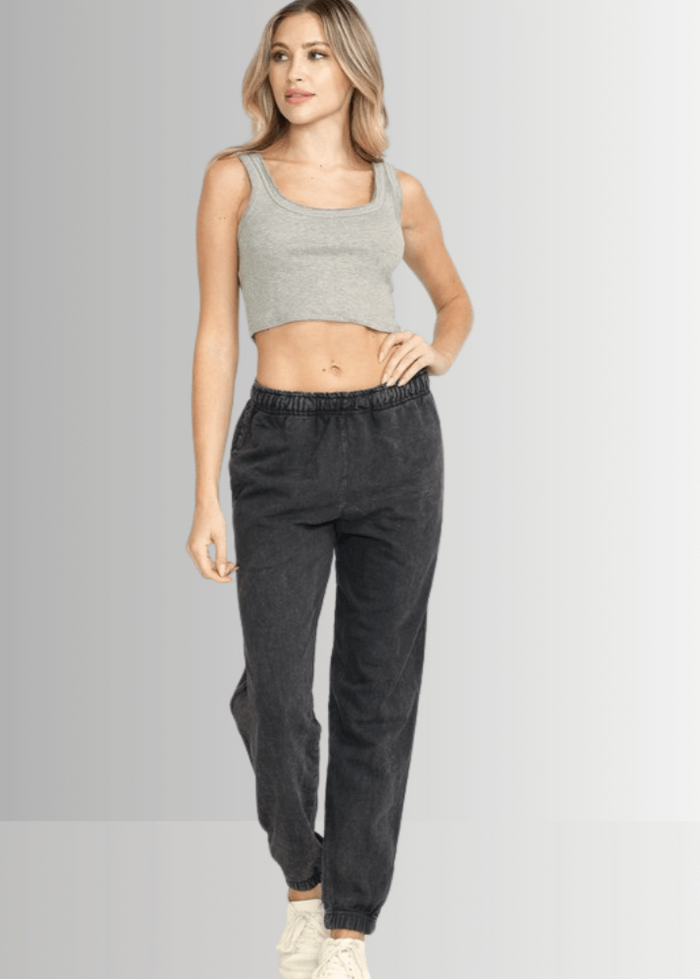 All Day French Terry Pocket Joggers in Dark Ash Grey - RFE Marketing Ventures