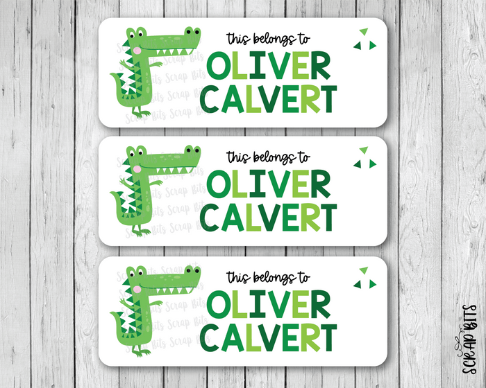 Alligator Name Labels, Personalized Belonging Labels - Scrap Bits