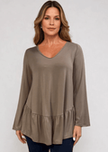 Ally Grab and Go Tunic with Flounce Ruffle Hem - Effortless Style and Comfort - RFE Marketing Ventures