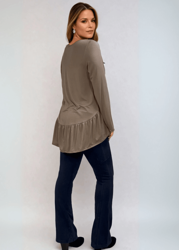 Ally Grab and Go Tunic with Flounce Ruffle Hem - Effortless Style and Comfort - RFE Marketing Ventures