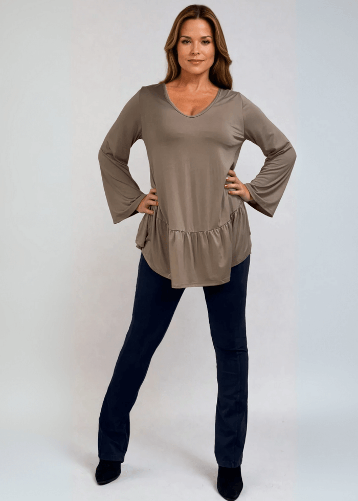 Ally Grab and Go Tunic with Flounce Ruffle Hem - Effortless Style and Comfort - RFE Marketing Ventures