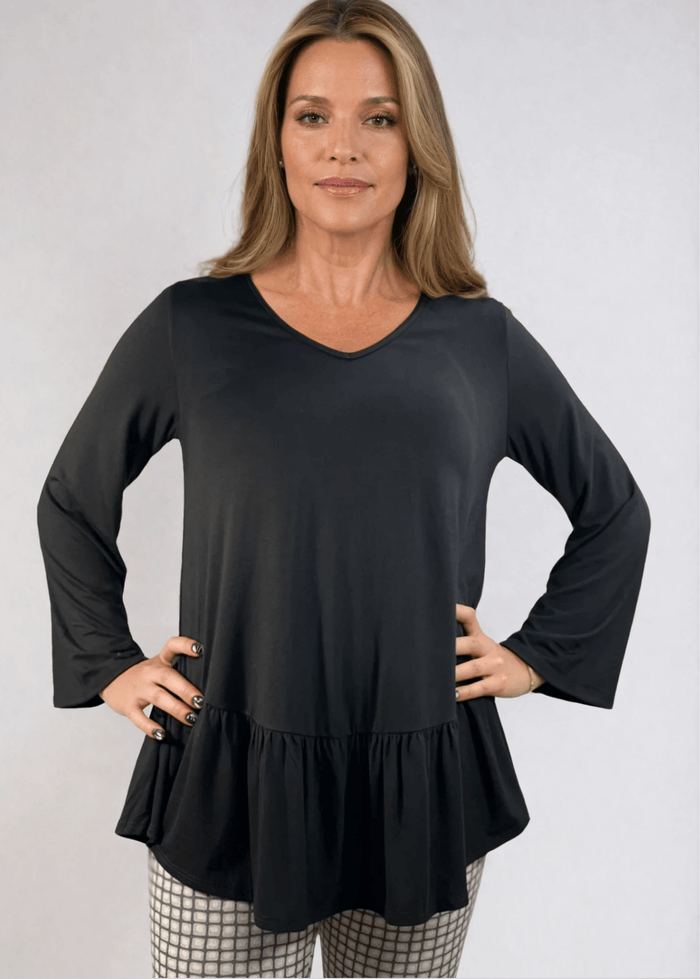 Ally Grab and Go Tunic with Flounce Ruffle Hem - Effortless Style and Comfort - RFE Marketing Ventures