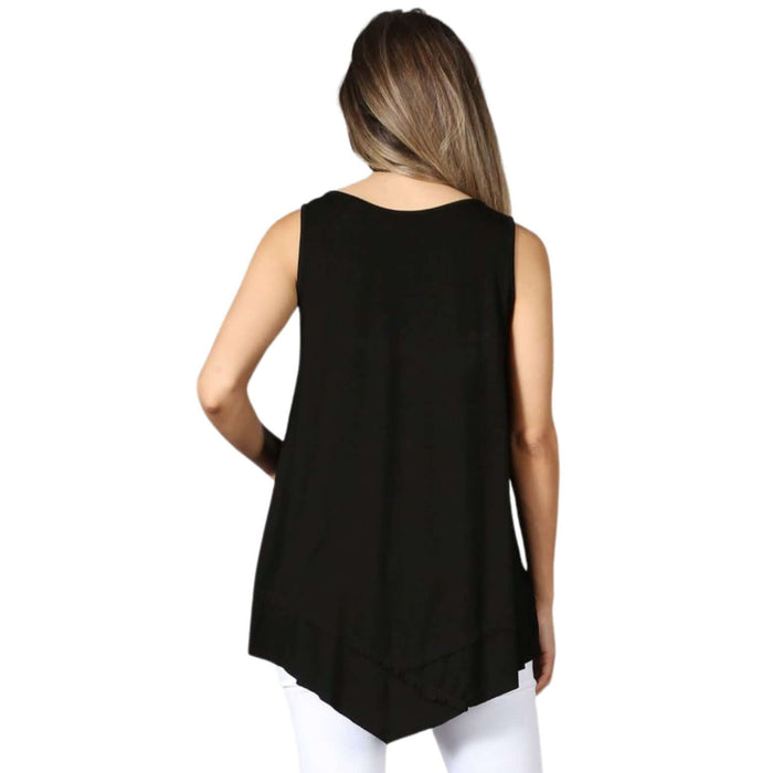 Always Flattering Sleeveless Tunic in Black - Made in USA Tunic - RFE Marketing Ventures