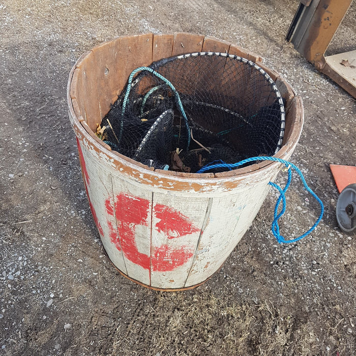 antique nautical fishing buoy / float newfoundland / maine lobster fishing / made in england