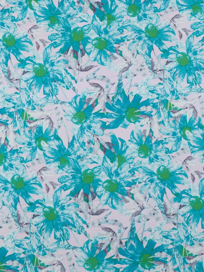 Aqua Daisy Silk Shirt - SARTORO