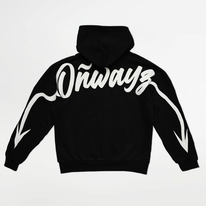 Arrow Script Zip Hoodie - Black