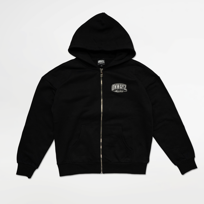Arrow Script Zip Hoodie - Black