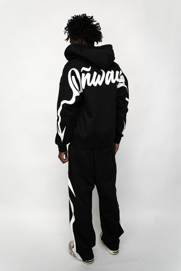 Arrow Script Zip Hoodie - Black