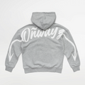 Arrow Script Zip Hoodie - grey