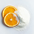 L-Ascorbic Acid Vitamin C displayed as a fine white powder for skincare and cosmetic formulations