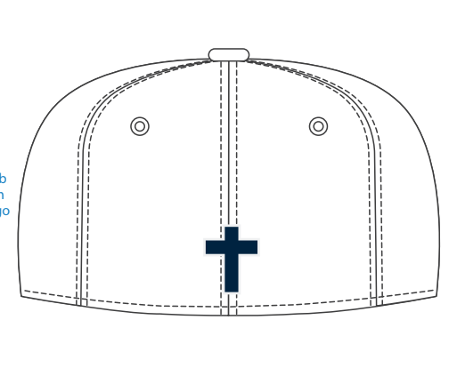 Athletic V Stretch Fit Cross Hat - White
