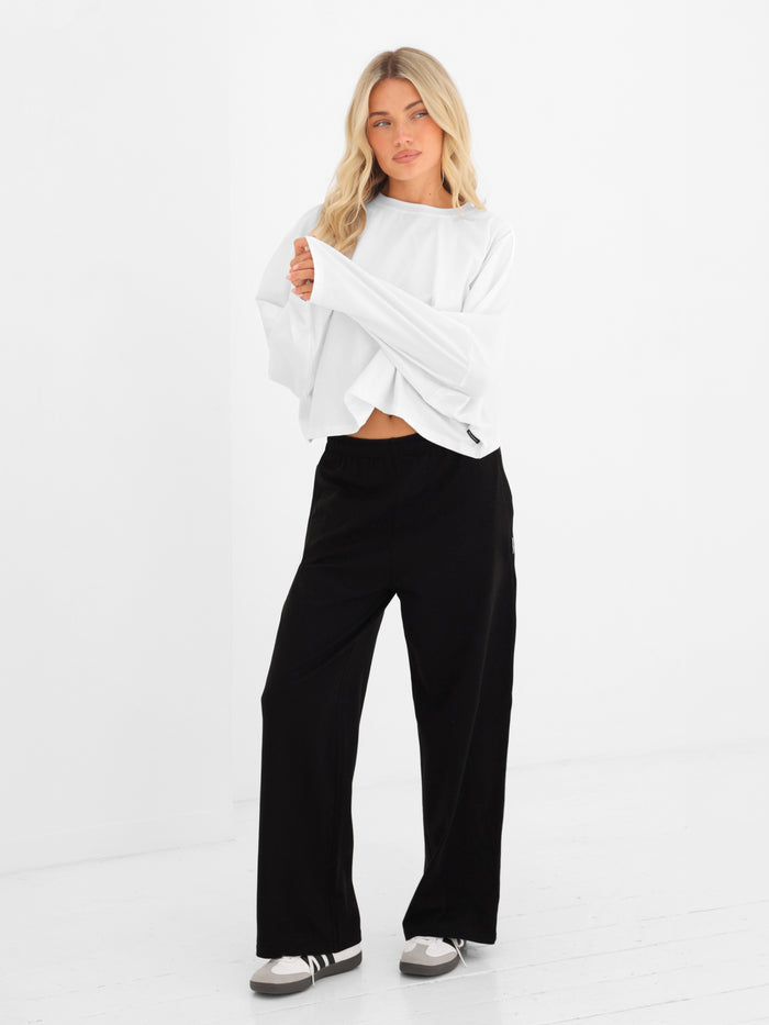 Ayla Batwing Cotton Top - White