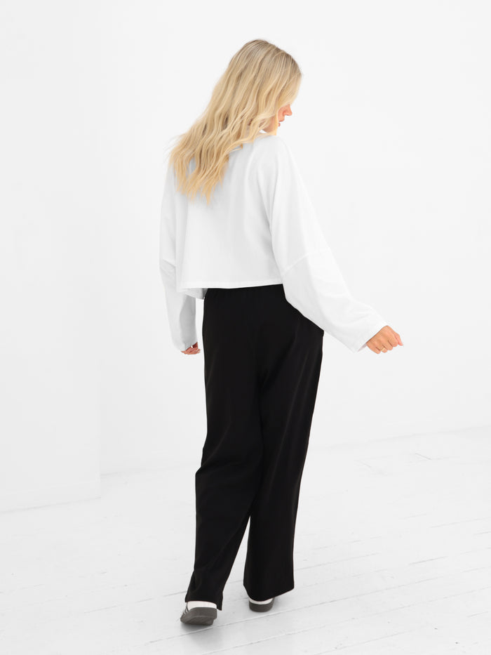 Ayla Batwing Cotton Top - White