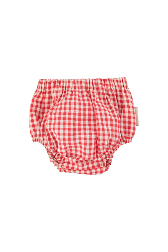 baby bloomers | red & ecru checkered