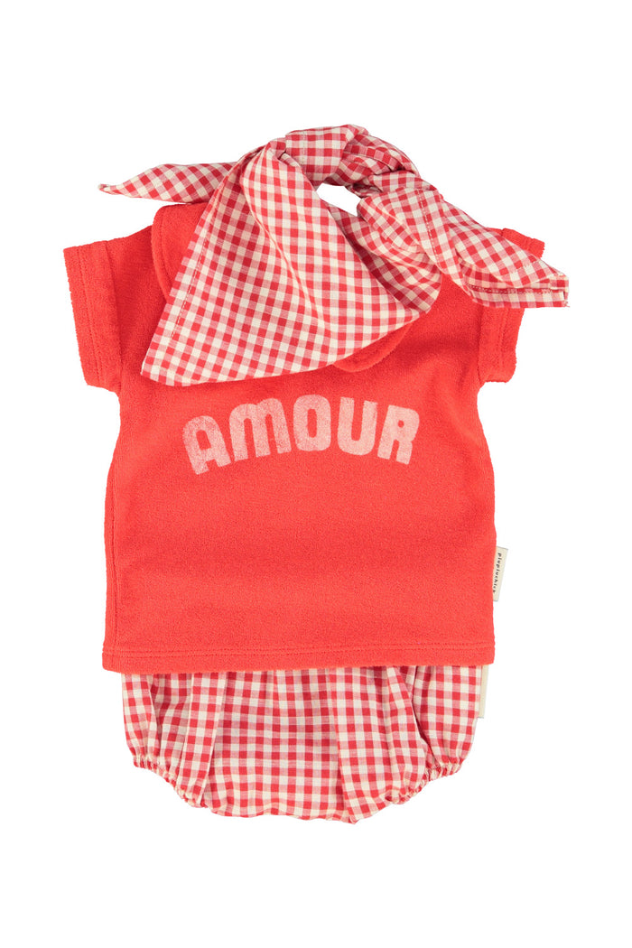 baby bloomers | red & ecru checkered