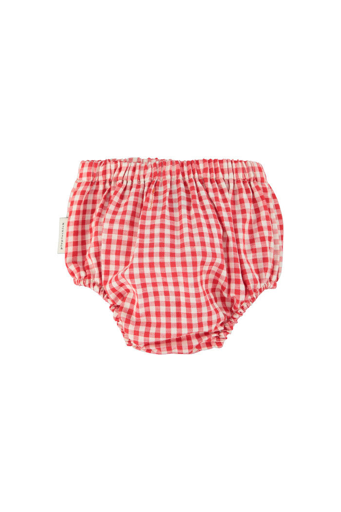 baby bloomers | red & ecru checkered