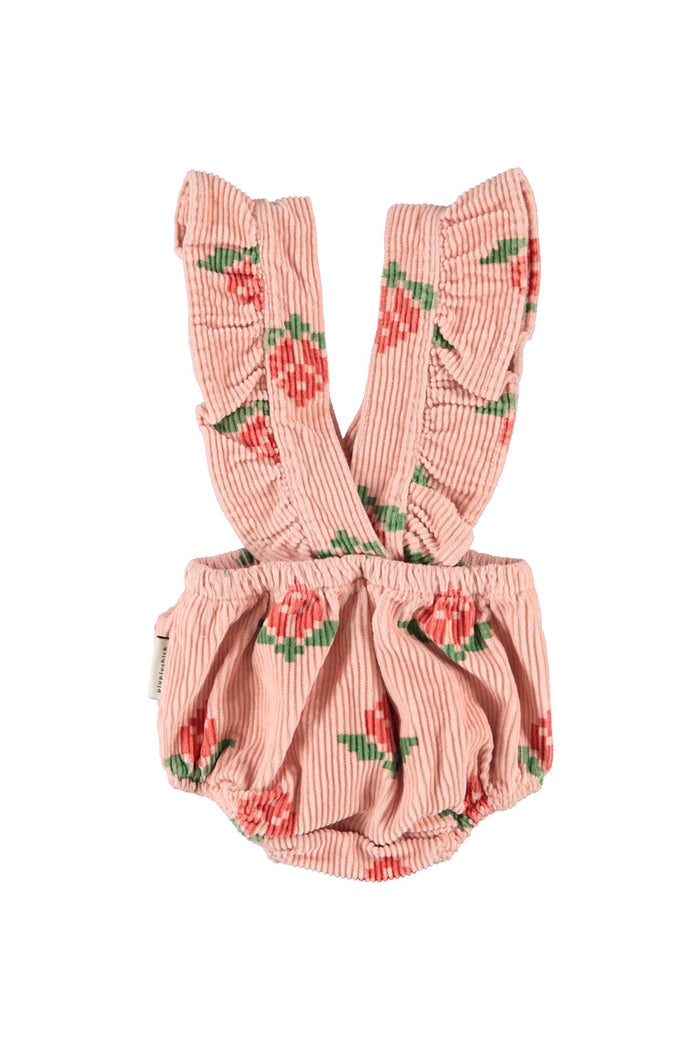 Baby Bloomers with Straps Pink with Big Flowers