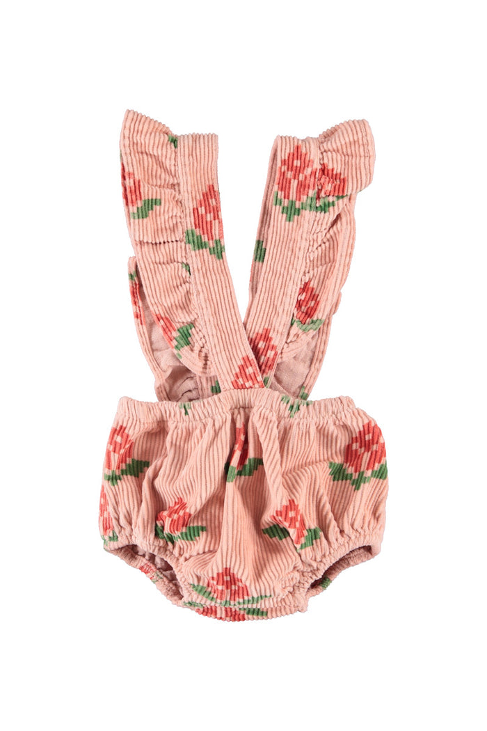 Baby Bloomers with Straps Pink with Big Flowers