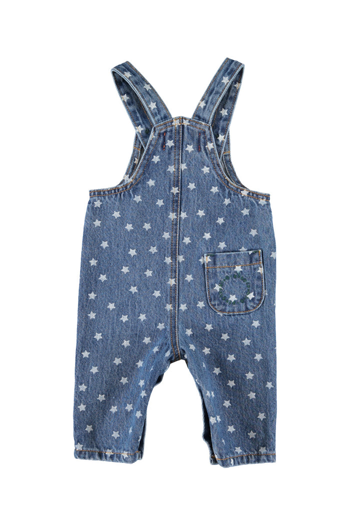Baby Dungarees Washed Navy Denim with Stars