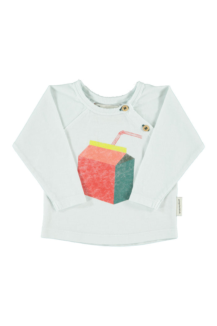 Baby Longsleeve T'shirt Light Grey with Multicolor Juice Box Print