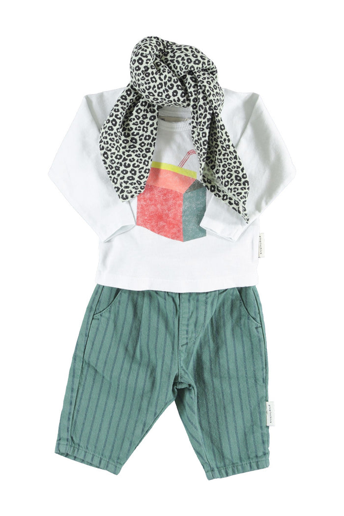 Baby Longsleeve T'shirt Light Grey with Multicolor Juice Box Print
