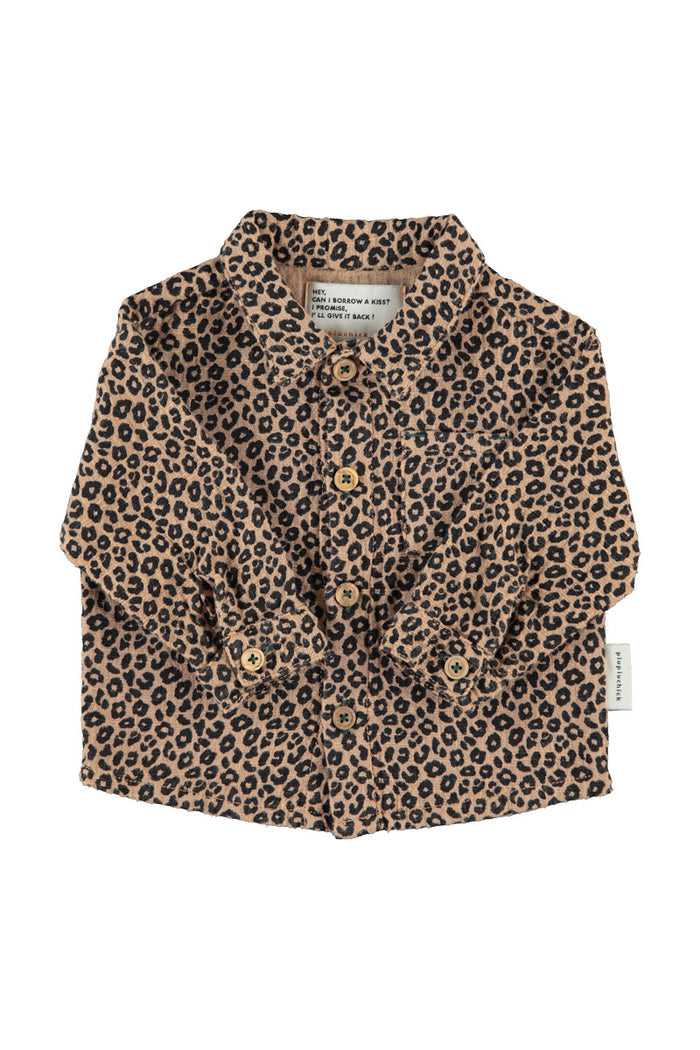 Baby Shirt Brown with Animal Print