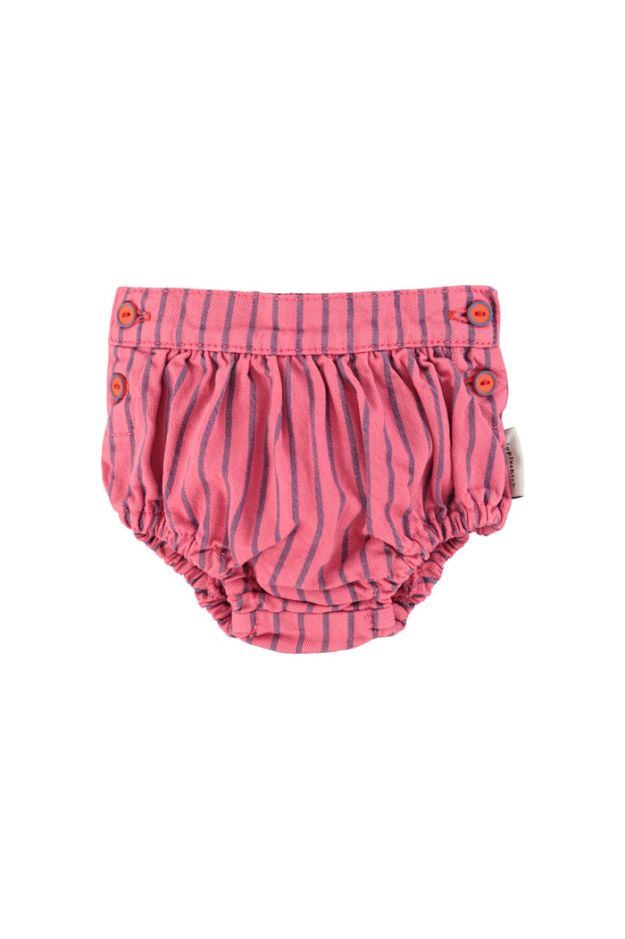 baby shorties | pink w/ indigo stripes