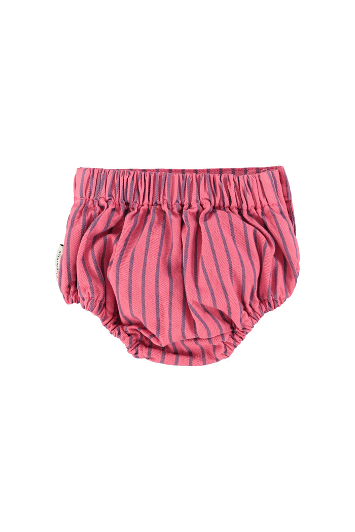 baby shorties | pink w/ indigo stripes