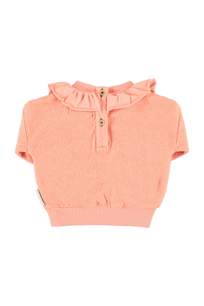 Baby Sweatshirt with Collar Pink with Apple Print
