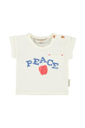 baby t-shirt |ecru w/ "peace" print