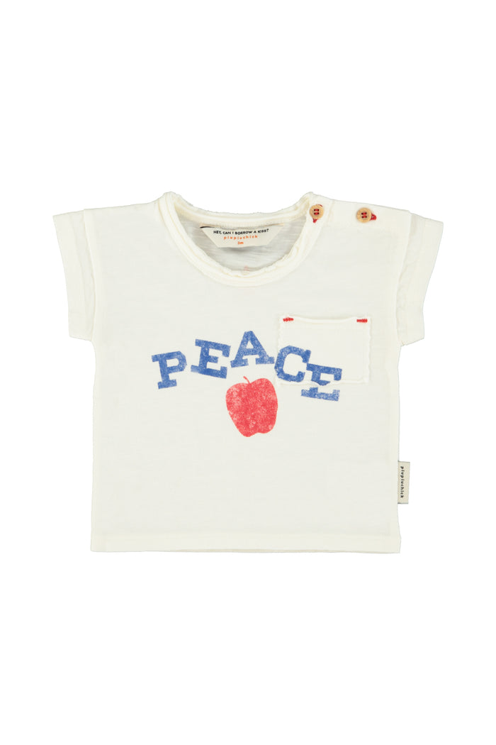 baby t-shirt |ecru w/ "peace" print