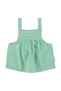 Baby top w/ straps | green & ecru checkered