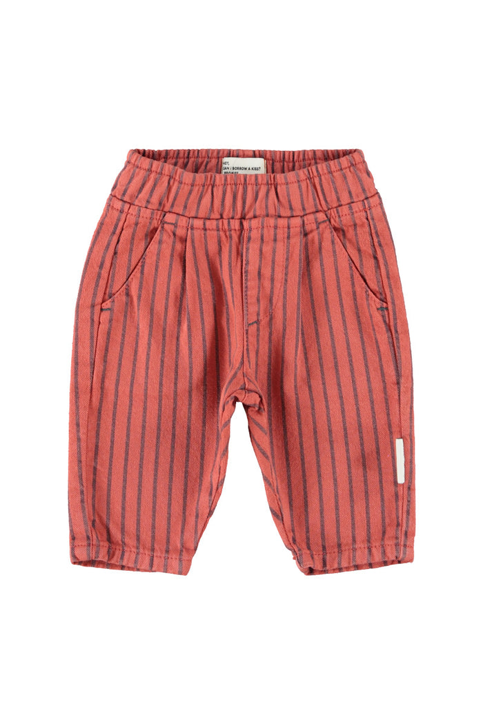 Baby Trousers Bordeaux with Black Stripes