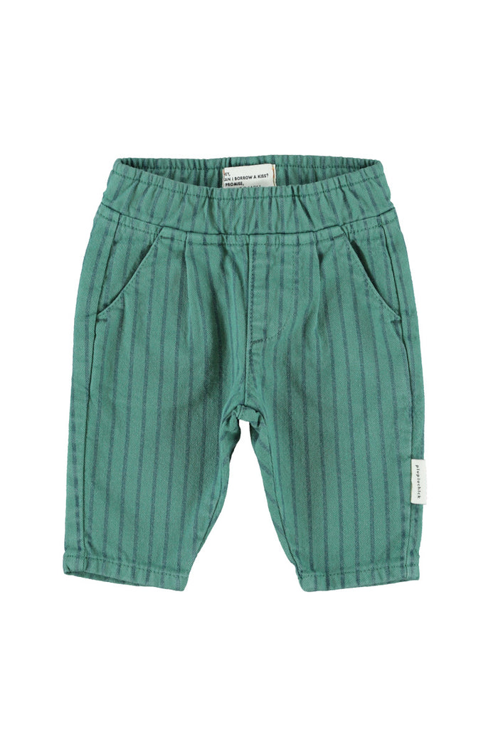 Baby Trousers Green with Black Stripes
