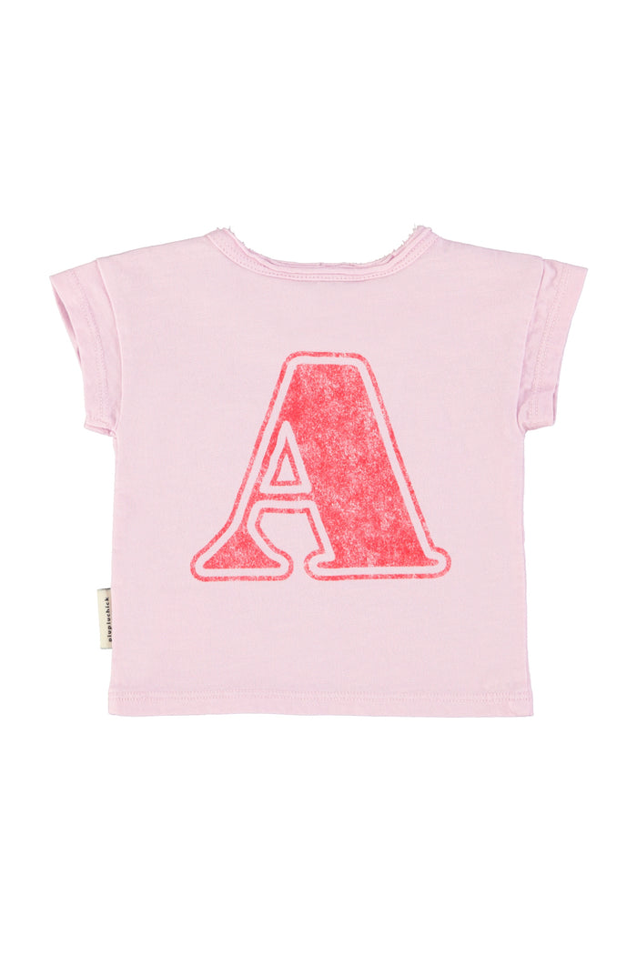 baby t'shirt | lilac w/ "A" print