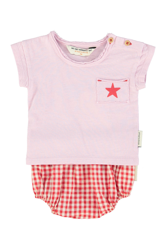 baby t'shirt | lilac w/ "A" print